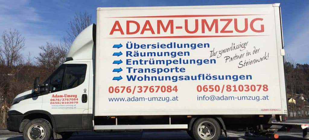 ADAM Umzug, Umzugsunternehmen für Ihren Umzug in der Steiermark und in Österreich